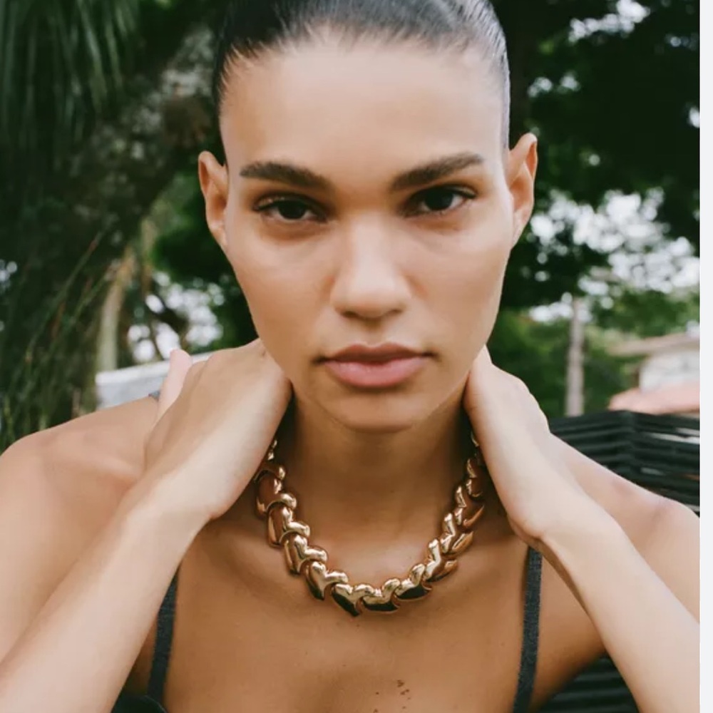 Zara NWT heart necklace gold 2702/002